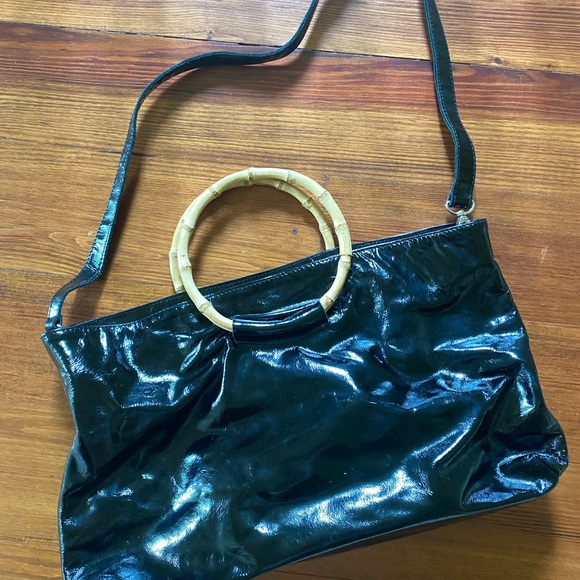 Sabrina Tach patent bag with bamboo handle - Picture 1 of 4